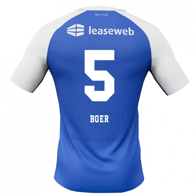 Danxen Män Lars Boer #5 Kornblå Röd Vit Bortatröja Matchtröjor 2026/27 Tröjor T-Tröja