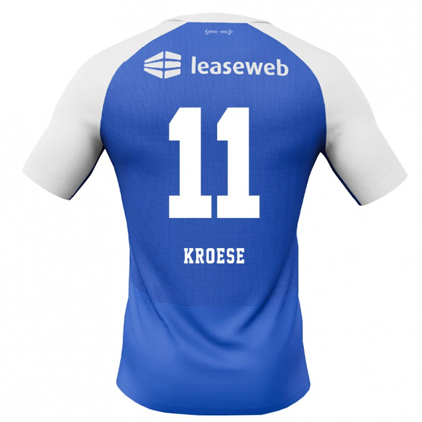 Danxen Män Fieke Kroese #11 Kornblå Röd Vit Bortatröja Matchtröjor 2026/27 Tröjor T-Tröja