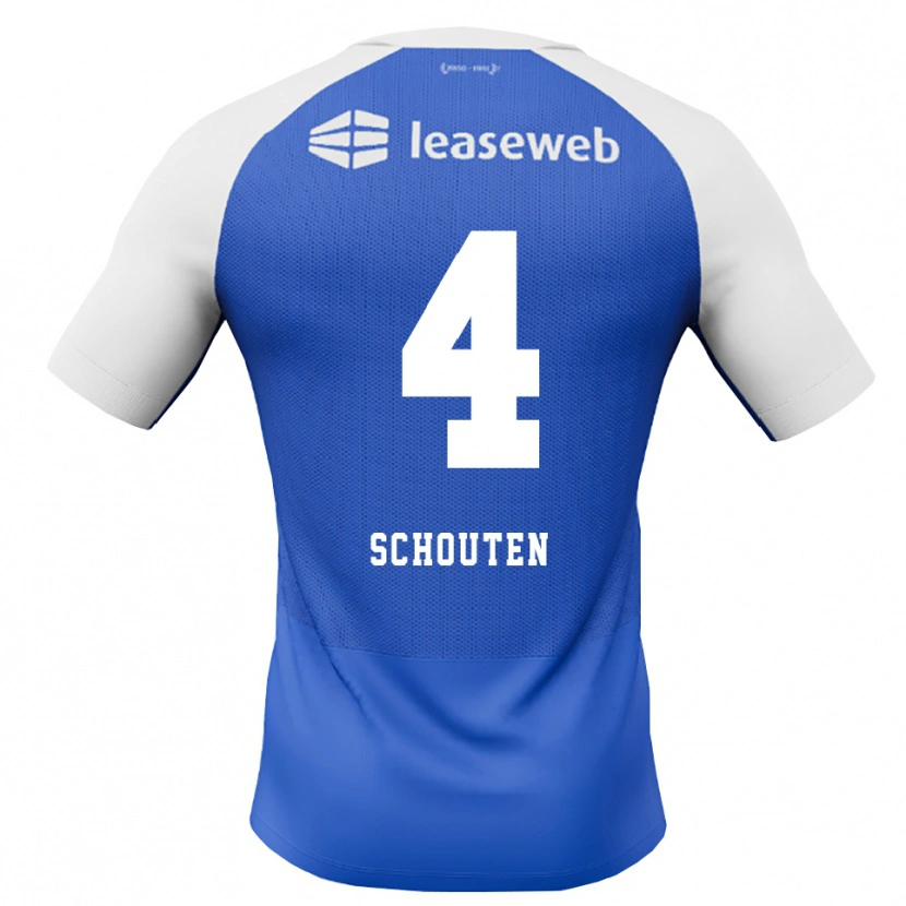 Danxen Män Lewis Schouten #4 Kornblå Röd Vit Bortatröja Matchtröjor 2026/27 Tröjor T-Tröja