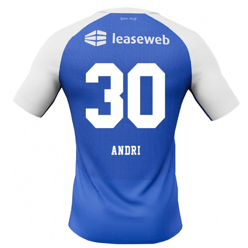 Danxen Män Markús Andri Daníelsson Martin #30 Kornblå Röd Vit Bortatröja Matchtröjor 2026/27 Tröjor T-Tröja