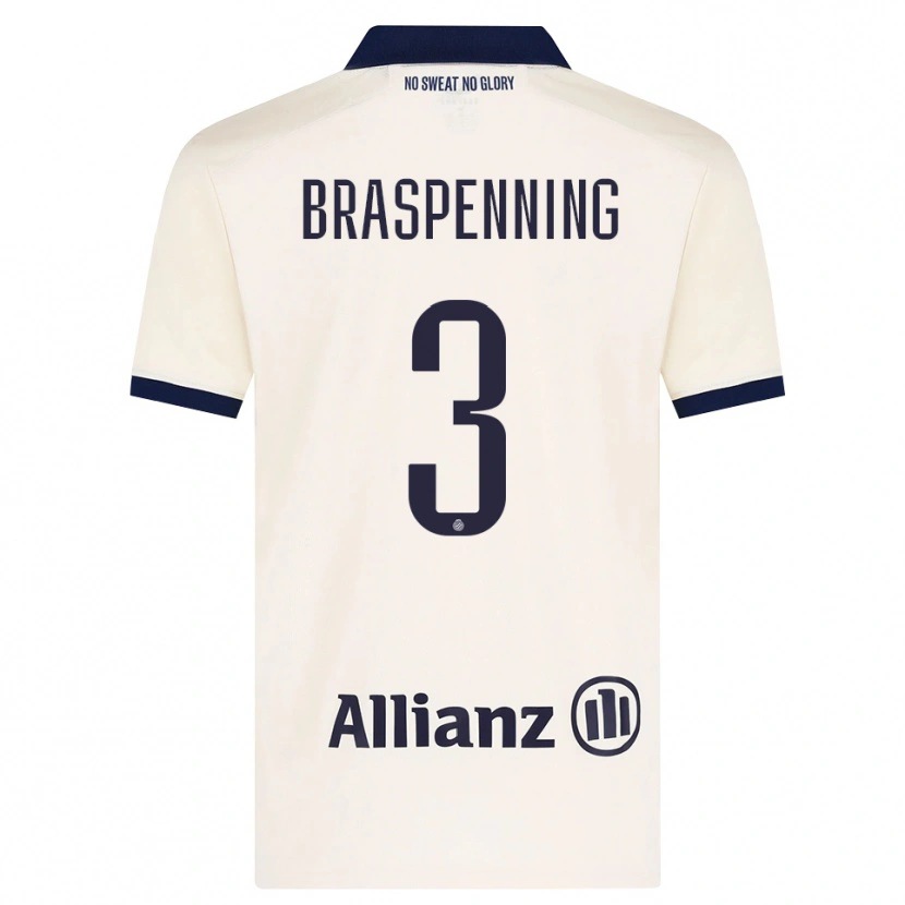 Danxen Män Daan Braspenning #3 Beige Svart Bortatröja Matchtröjor 2026/27 Tröjor T-Tröja