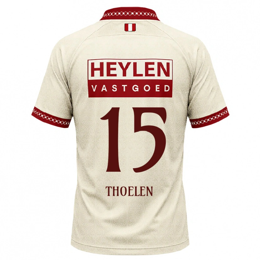 Danxen Män Yannick Thoelen #15 Beige Röd Bortatröja Matchtröjor 2026/27 Tröjor T-Tröja