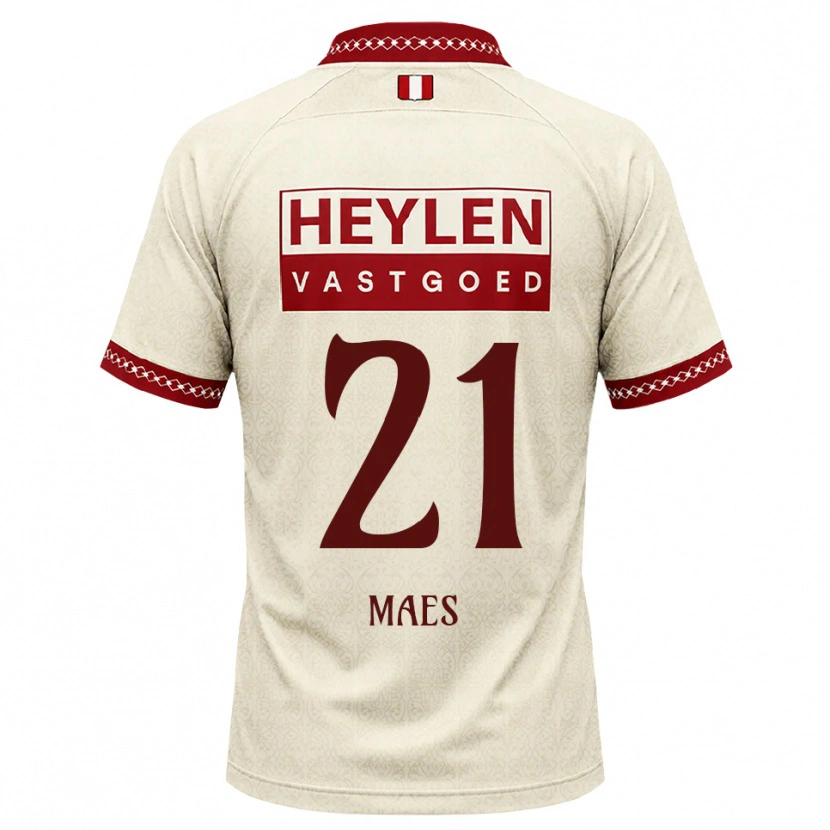 Danxen Män Noa Maes #21 Beige Röd Bortatröja Matchtröjor 2026/27 Tröjor T-Tröja
