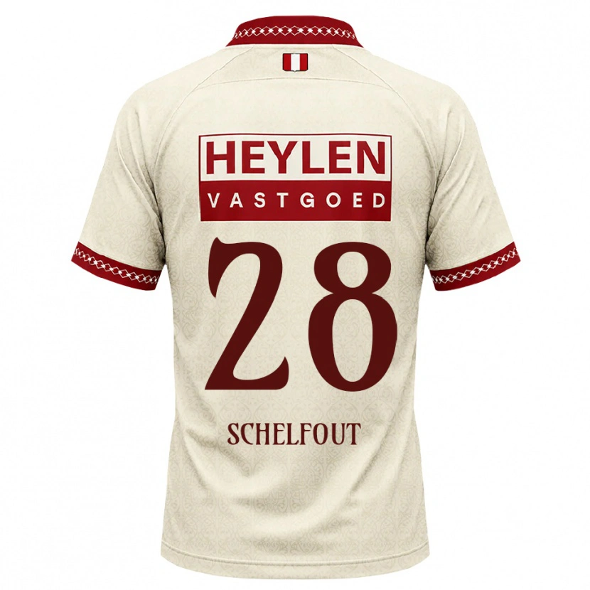 Danxen Män Luca Schelfhout #28 Beige Röd Bortatröja Matchtröjor 2026/27 Tröjor T-Tröja
