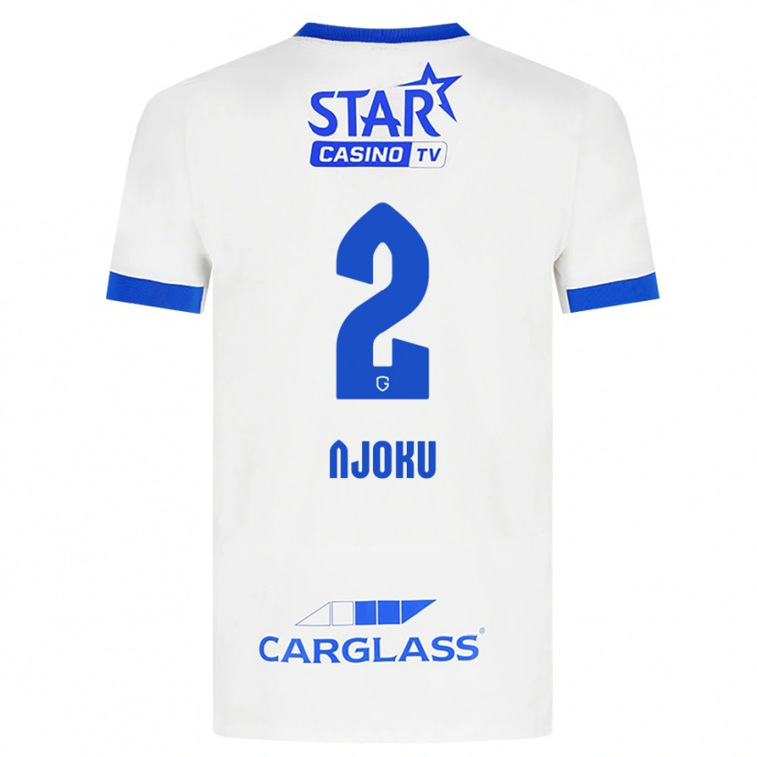 Danxen Män Junior Njoku #2 Vit Blå Bortatröja Matchtröjor 2026/27 Tröjor T-Tröja