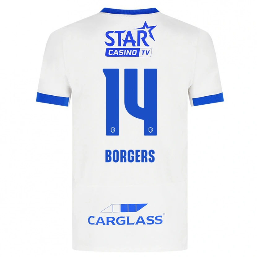 Danxen Män Lander Borgers #14 Vit Blå Bortatröja Matchtröjor 2026/27 Tröjor T-Tröja