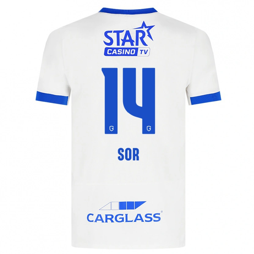 Danxen Män Yira Sor #14 Vit Blå Bortatröja Matchtröjor 2026/27 Tröjor T-Tröja