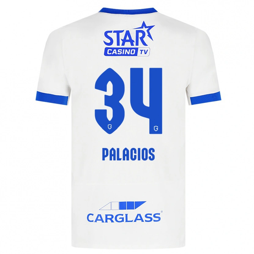 Danxen Män Adrián Palacios #34 Vit Blå Bortatröja Matchtröjor 2026/27 Tröjor T-Tröja