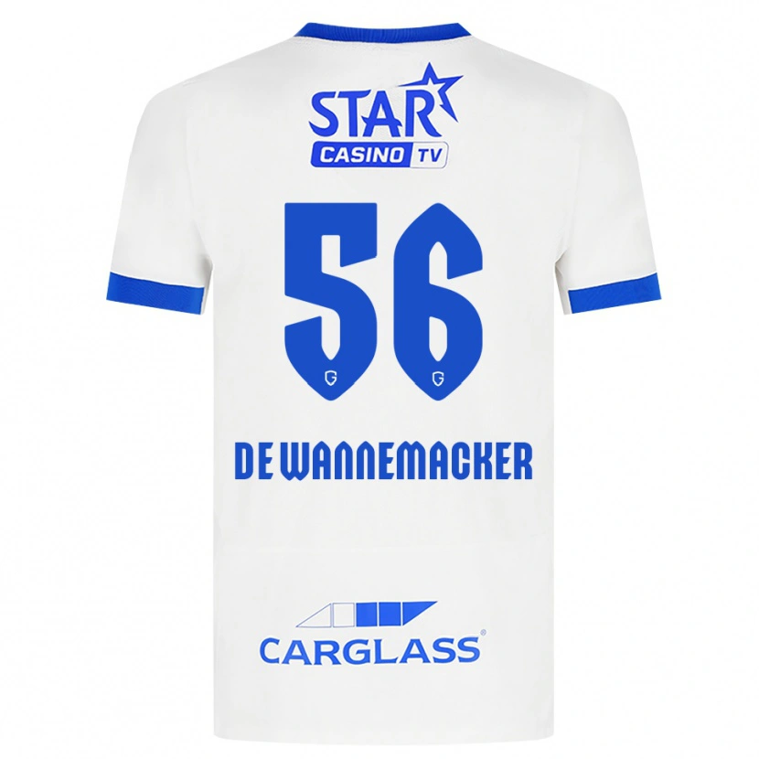 Danxen Män August De Wannemacker #56 Vit Blå Bortatröja Matchtröjor 2026/27 Tröjor T-Tröja