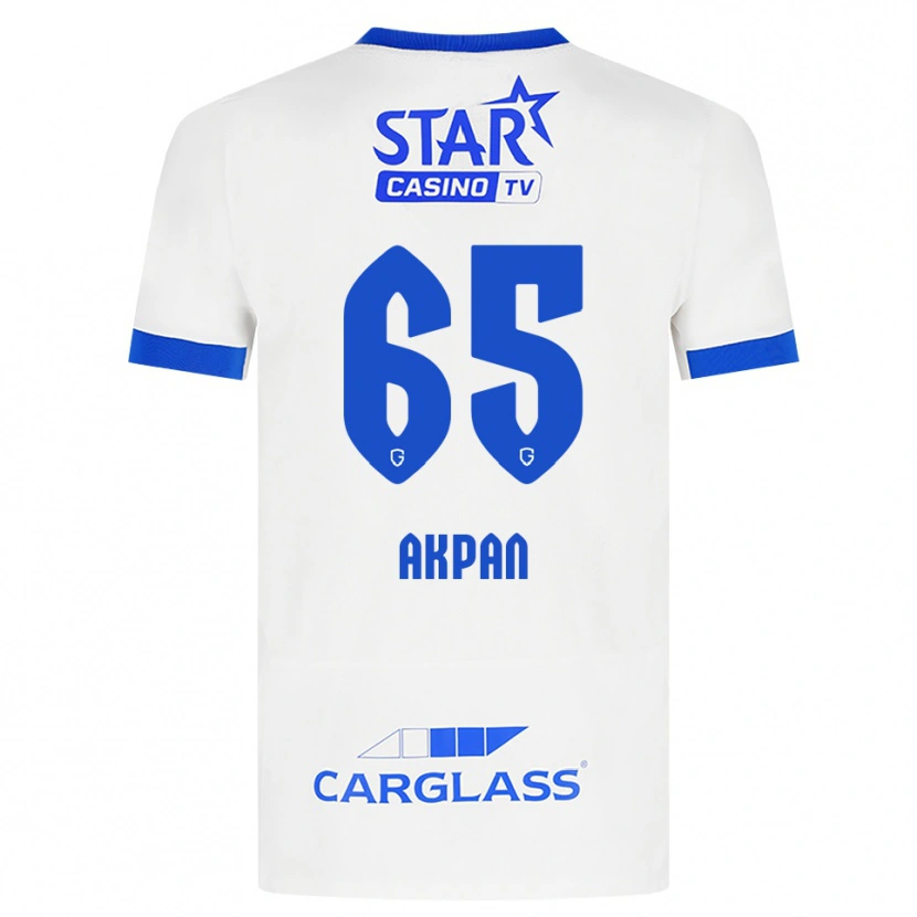 Danxen Män Christian Akpan #65 Vit Blå Bortatröja Matchtröjor 2026/27 Tröjor T-Tröja