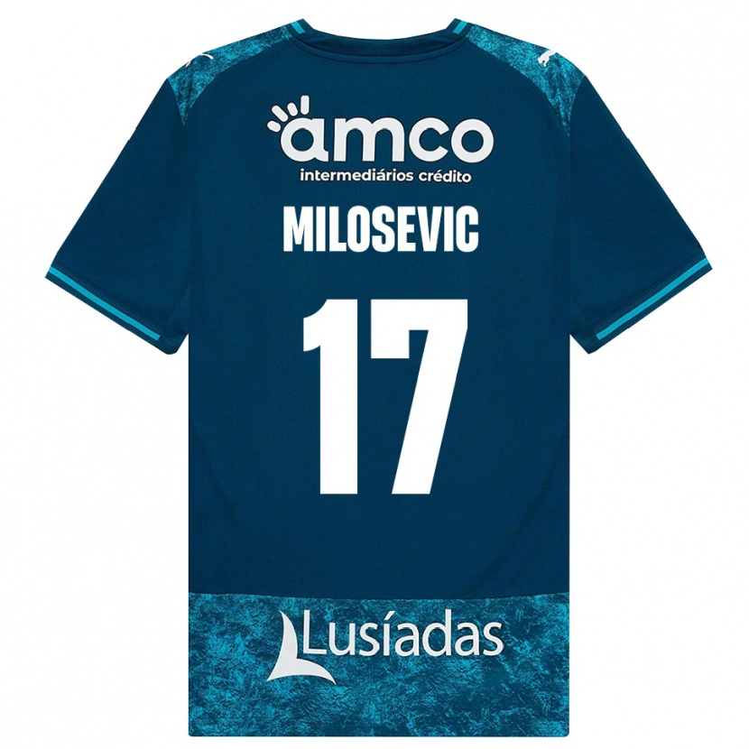 Danxen Män Jovan Milosevic #17 Mörk Skiffergrå Mellanturkos Bortatröja Matchtröjor 2026/27 Tröjor T-Tröja