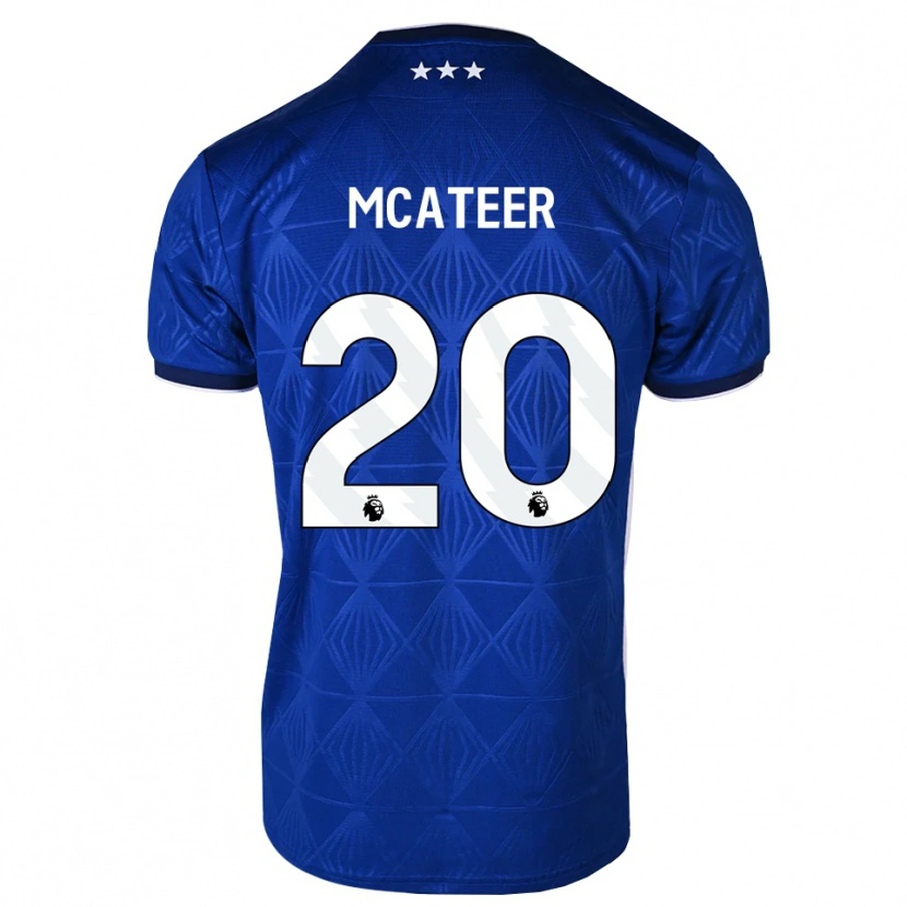Danxen Kvinnor Kasey Mcateer #20 Mellanblå Vit Röd Hemmatröja Matchtröjor 2026/27 Tröjor T-Tröja