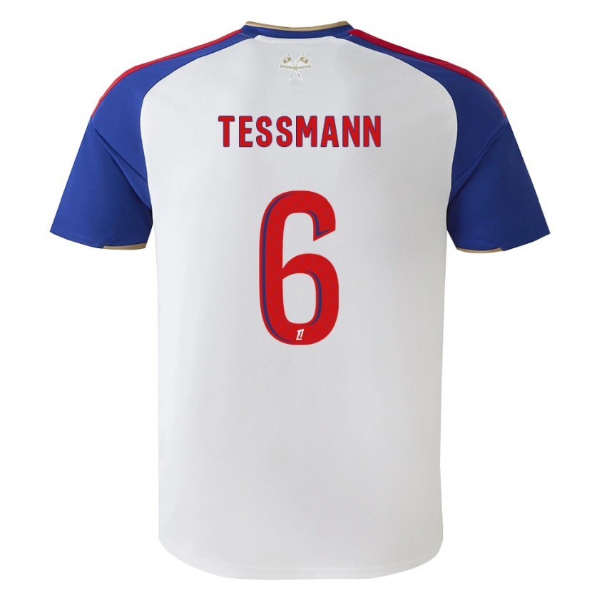 Danxen Kvinnor Tanner Tessmann #6 Kungligt Blå Röd Vit Hemmatröja Matchtröjor 2026/27 Tröjor T-Tröja