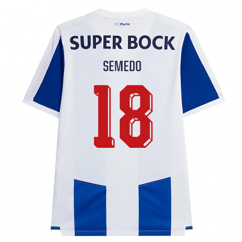 Danxen Kvinnor Adriana Semedo #18 Blå Vit Röd Hemmatröja Matchtröjor 2026/27 Tröjor T-Tröja