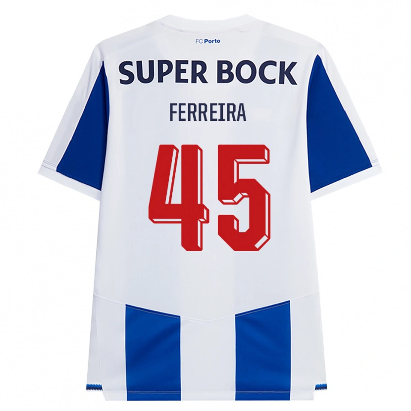 Danxen Kvinnor Tiago Ferreira #45 Blå Vit Röd Hemmatröja Matchtröjor 2026/27 Tröjor T-Tröja
