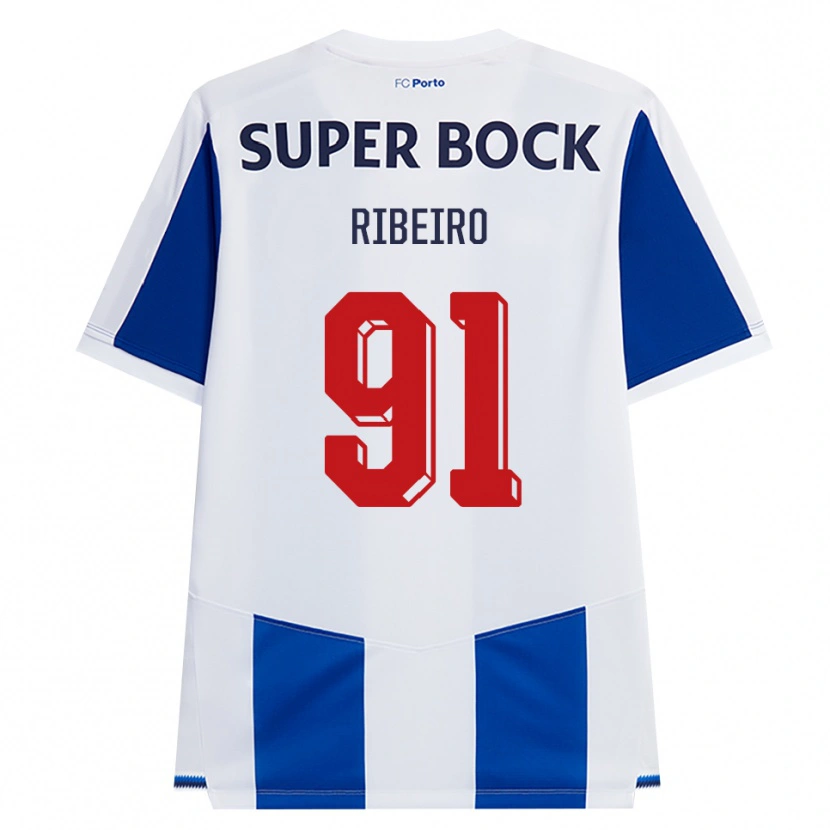 Danxen Kvinnor Gonçalo Ribeiro #91 Blå Vit Röd Hemmatröja Matchtröjor 2026/27 Tröjor T-Tröja