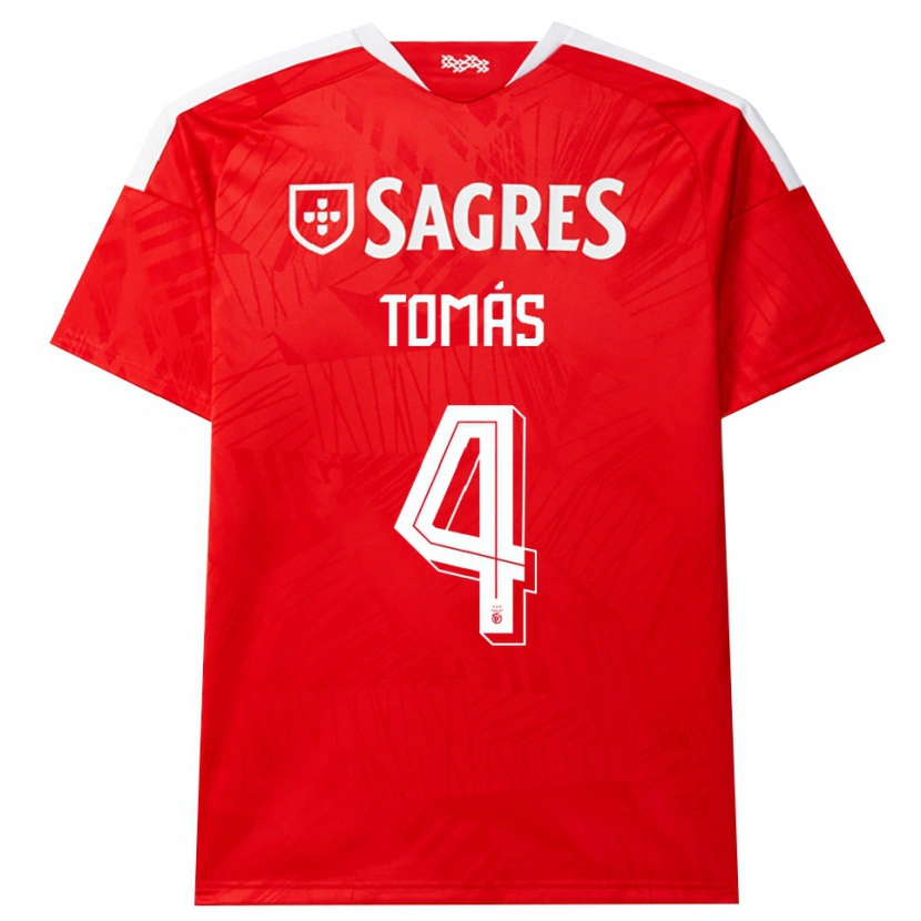Danxen Kvinnor Tomás Ferreira #4 Röd Vit Gul Hemmatröja Matchtröjor 2026/27 Tröjor T-Tröja