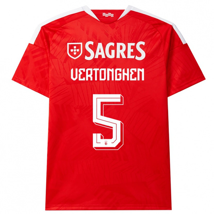 Danxen Kvinnor Jan Vertonghen #5 Röd Vit Gul Hemmatröja Matchtröjor 2026/27 Tröjor T-Tröja