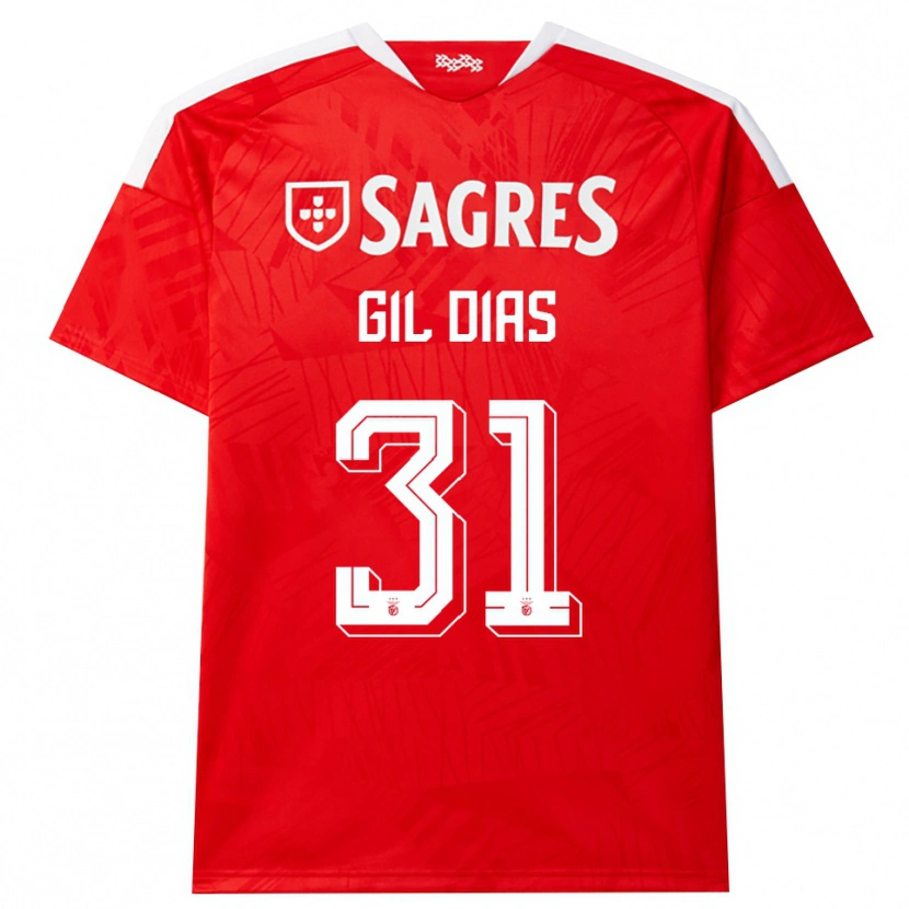 Danxen Kvinnor Gil Dias #31 Röd Vit Gul Hemmatröja Matchtröjor 2026/27 Tröjor T-Tröja