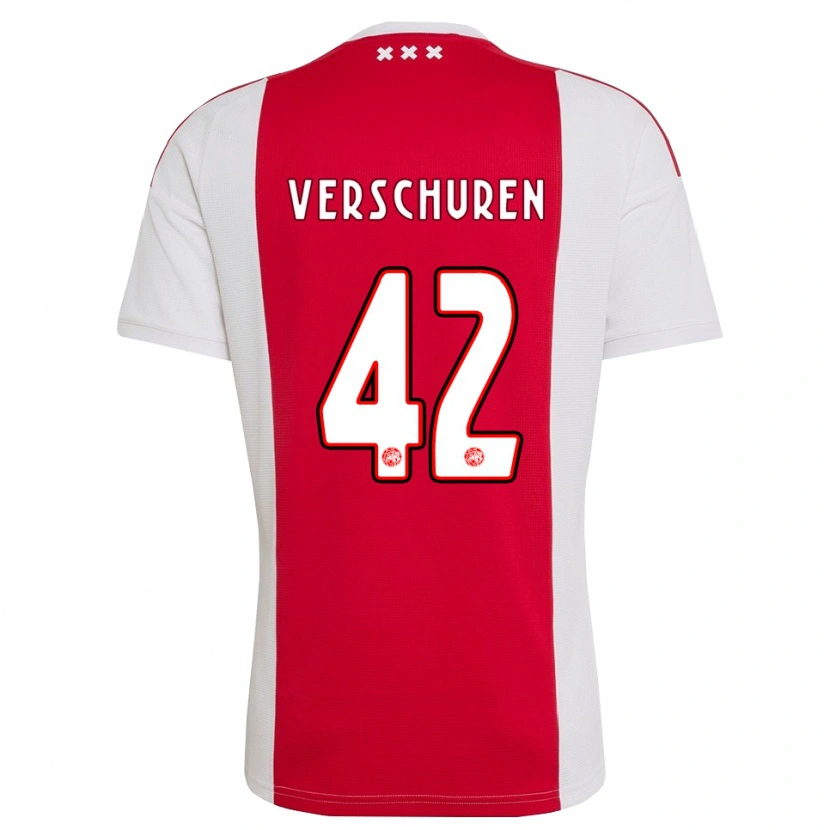 Danxen Kvinnor Nick Verschuren #42 Röd Vit Gul Hemmatröja Matchtröjor 2026/27 Tröjor T-Tröja