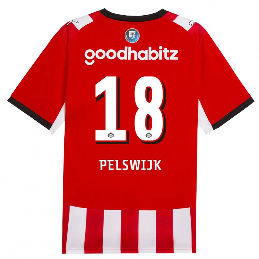 Danxen Kvinnor Xavinhjo Pelswijk #18 Röd Vit Svart Hemmatröja Matchtröjor 2026/27 Tröjor T-Tröja