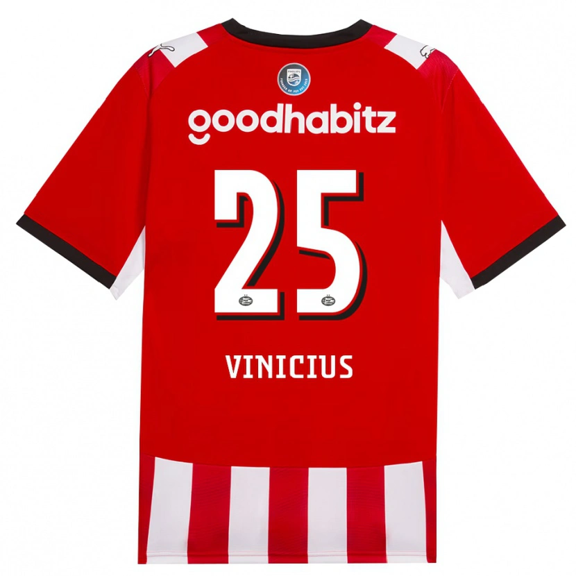 Danxen Kvinnor Carlos Vinicius #25 Röd Vit Svart Hemmatröja Matchtröjor 2026/27 Tröjor T-Tröja