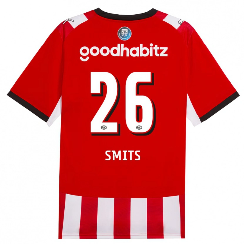 Danxen Kvinnor Eef Smits #26 Röd Vit Svart Hemmatröja Matchtröjor 2026/27 Tröjor T-Tröja