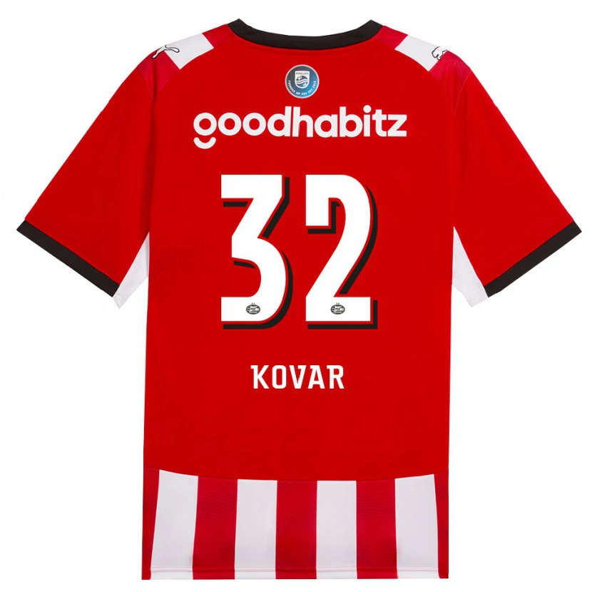 Danxen Kvinnor Matej Kovar #32 Röd Vit Svart Hemmatröja Matchtröjor 2026/27 Tröjor T-Tröja