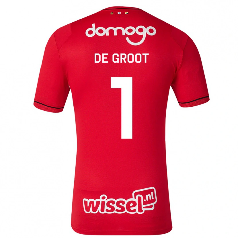Danxen Kvinnor Jasmijn De Groot #1 Röd Vit Svart Hemmatröja Matchtröjor 2026/27 Tröjor T-Tröja