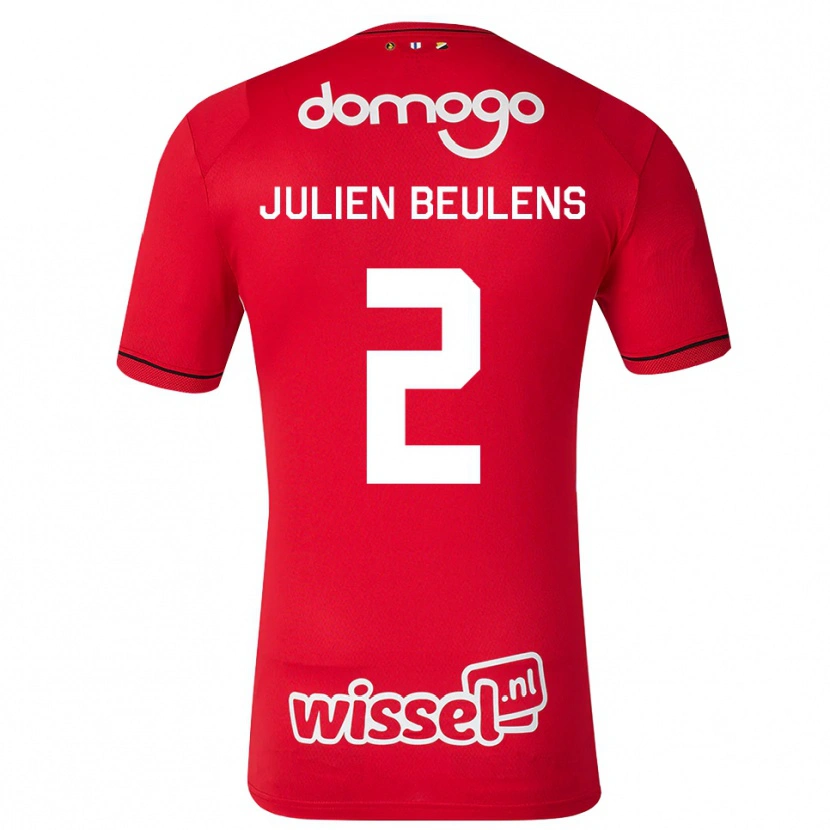 Danxen Kvinnor Julien Beulens #2 Röd Vit Svart Hemmatröja Matchtröjor 2026/27 Tröjor T-Tröja