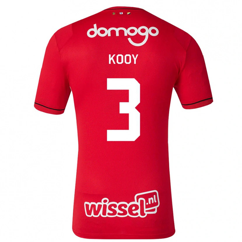 Danxen Kvinnor Wessel Kooy #3 Röd Vit Svart Hemmatröja Matchtröjor 2026/27 Tröjor T-Tröja