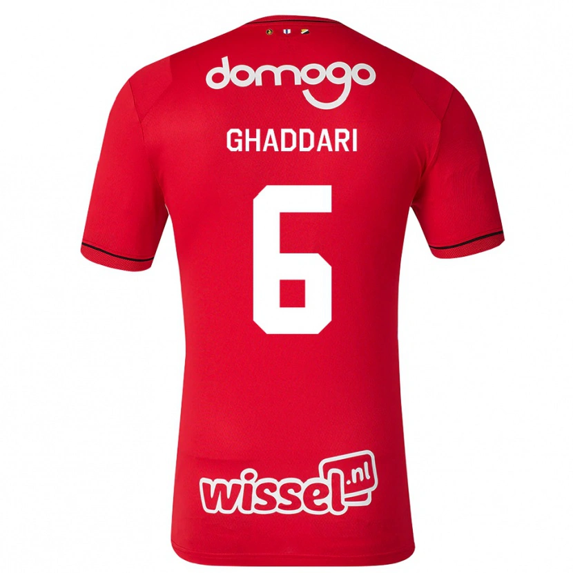 Danxen Kvinnor Massien Ghaddari #6 Röd Vit Svart Hemmatröja Matchtröjor 2026/27 Tröjor T-Tröja