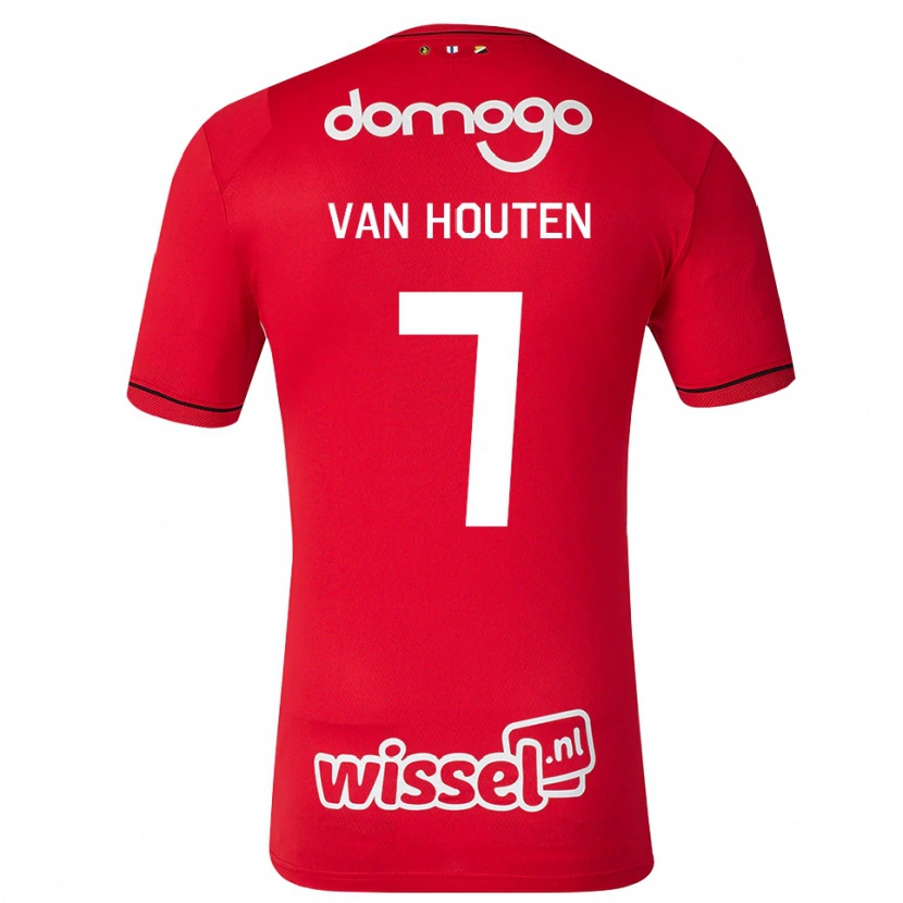 Danxen Kvinnor Dylan Van Houten #7 Röd Vit Svart Hemmatröja Matchtröjor 2026/27 Tröjor T-Tröja