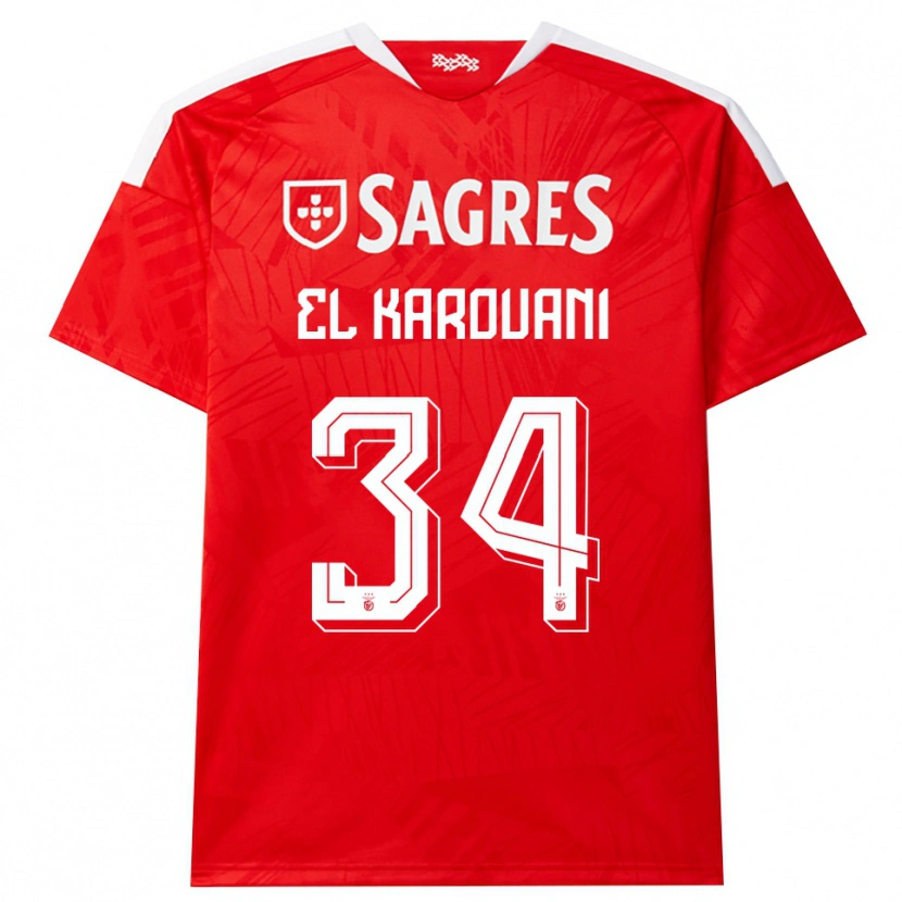 Danxen Kvinnor Souffian El Karouani #34 Röd Vit Gul Hemmatröja Matchtröjor 2026/27 Tröjor T-Tröja