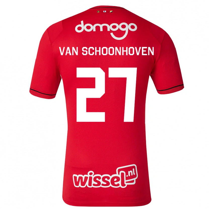 Danxen Kvinnor Nurija Van Schoonhoven #27 Röd Vit Svart Hemmatröja Matchtröjor 2026/27 Tröjor T-Tröja