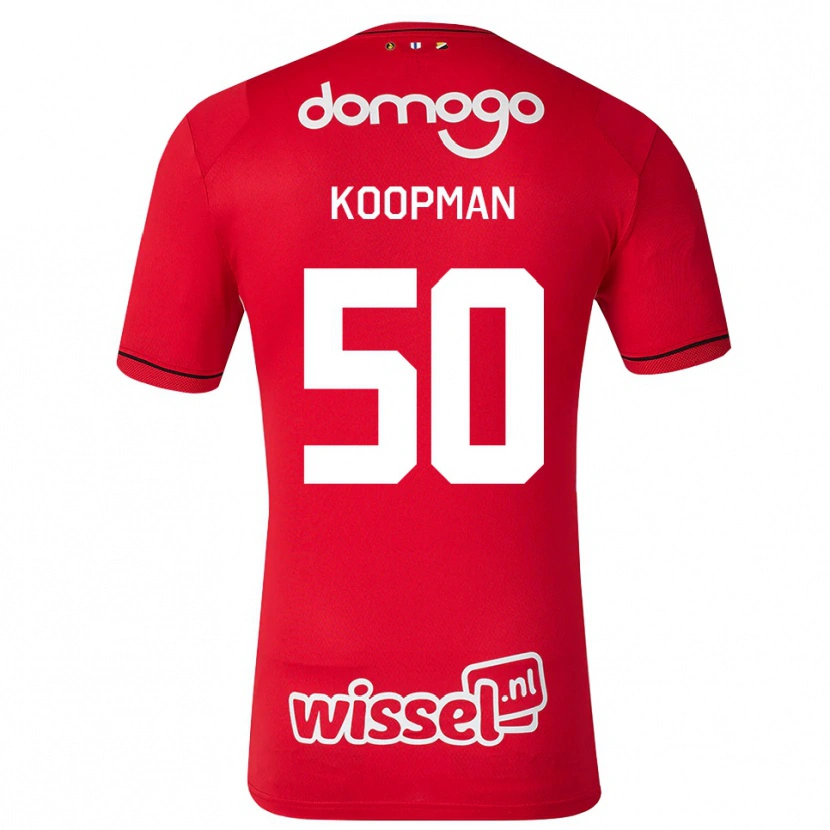 Danxen Kvinnor Kyra Koopman #50 Röd Vit Svart Hemmatröja Matchtröjor 2026/27 Tröjor T-Tröja