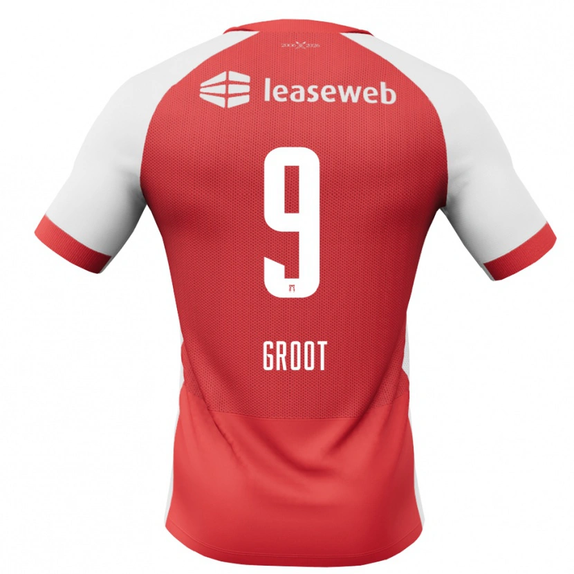 Danxen Kvinnor Gijs Groot #9 Röd Vit Svart Hemmatröja Matchtröjor 2026/27 Tröjor T-Tröja