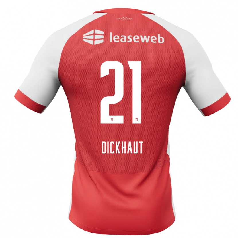 Danxen Kvinnor Damian Dickhaut #21 Röd Vit Svart Hemmatröja Matchtröjor 2026/27 Tröjor T-Tröja