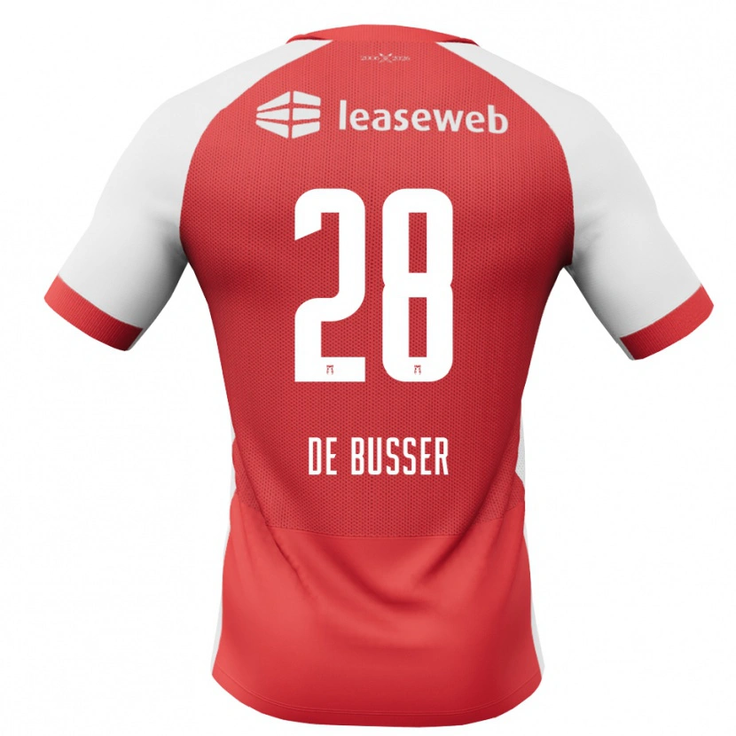Danxen Kvinnor Jari De Busser #28 Röd Vit Svart Hemmatröja Matchtröjor 2026/27 Tröjor T-Tröja