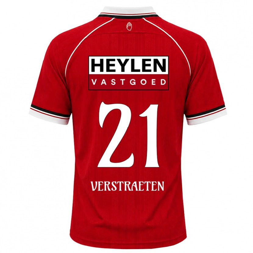 Danxen Kvinnor Andreas Verstraeten #21 Röd Vit Svart Hemmatröja Matchtröjor 2026/27 Tröjor T-Tröja