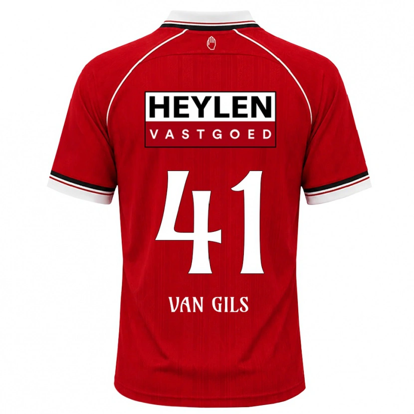 Danxen Kvinnor Mathis Van Gils #41 Röd Vit Svart Hemmatröja Matchtröjor 2026/27 Tröjor T-Tröja