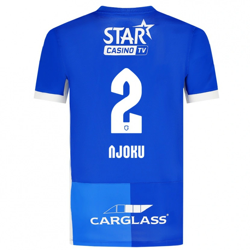Danxen Kvinnor Junior Njoku #2 Mellanblå Kungligblå Vit Hemmatröja Matchtröjor 2026/27 Tröjor T-Tröja