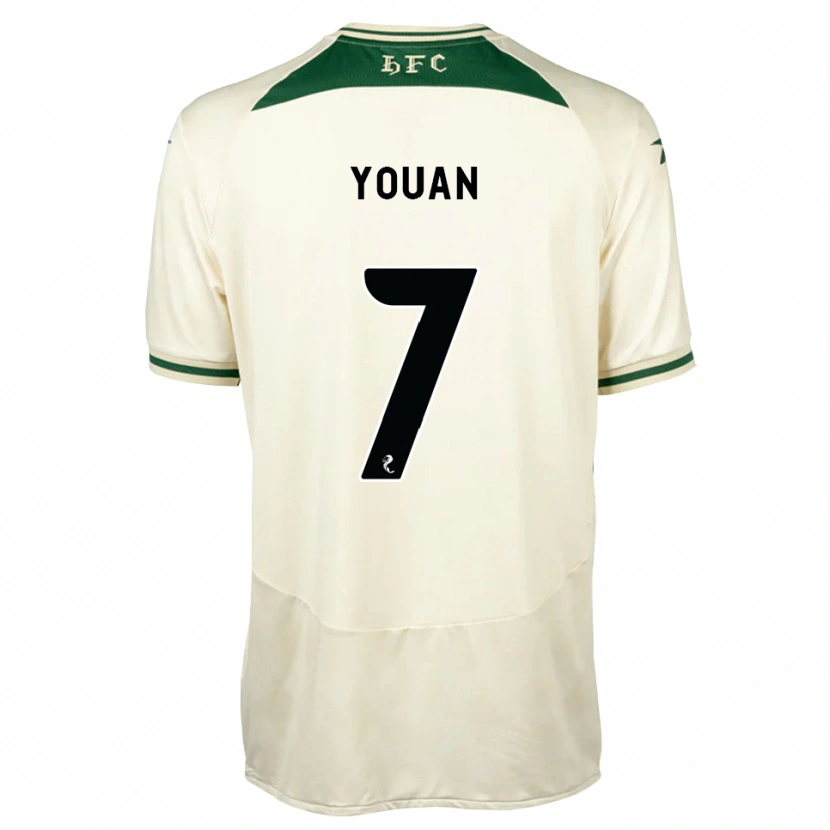Danxen Kvinnor Élie Youan #7 Vit Skogsgrön Bortatröja Matchtröjor 2026/27 Tröjor T-Tröja
