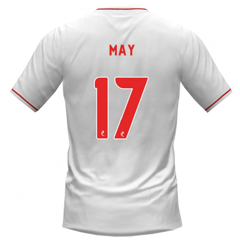 Danxen Kvinnor Stevie May #17 Vit Röd Bortatröja Matchtröjor 2026/27 Tröjor T-Tröja