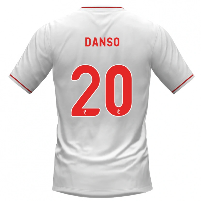 Danxen Kvinnor Emmanuel Danso #20 Vit Röd Bortatröja Matchtröjor 2026/27 Tröjor T-Tröja