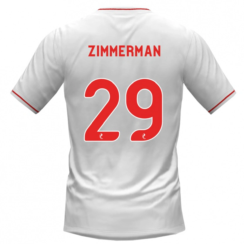 Danxen Kvinnor Joshua Zimmerman #29 Vit Röd Bortatröja Matchtröjor 2026/27 Tröjor T-Tröja