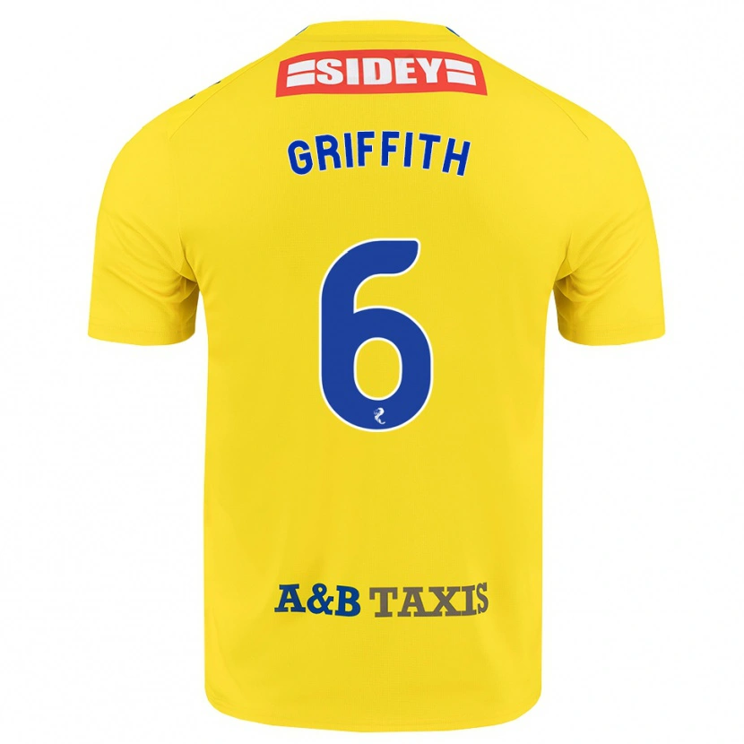 Danxen Kvinnor Víctor Griffith #6 Gul Blå Svart Bortatröja Matchtröjor 2026/27 Tröjor T-Tröja