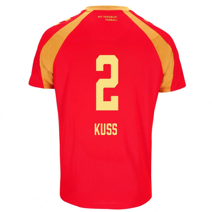 Danxen Kvinnor Damian Kuss #2 Röd Orange Svart Bortatröja Matchtröjor 2026/27 Tröjor T-Tröja