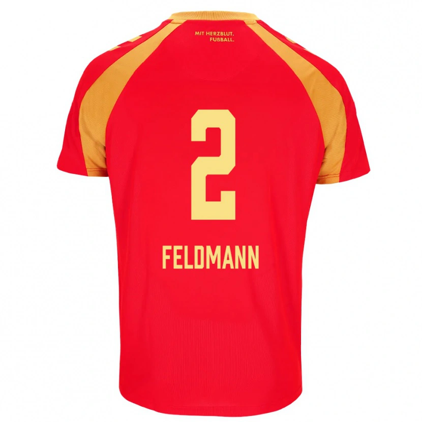 Danxen Kvinnor Ole Feldmann #2 Röd Orange Svart Bortatröja Matchtröjor 2026/27 Tröjor T-Tröja