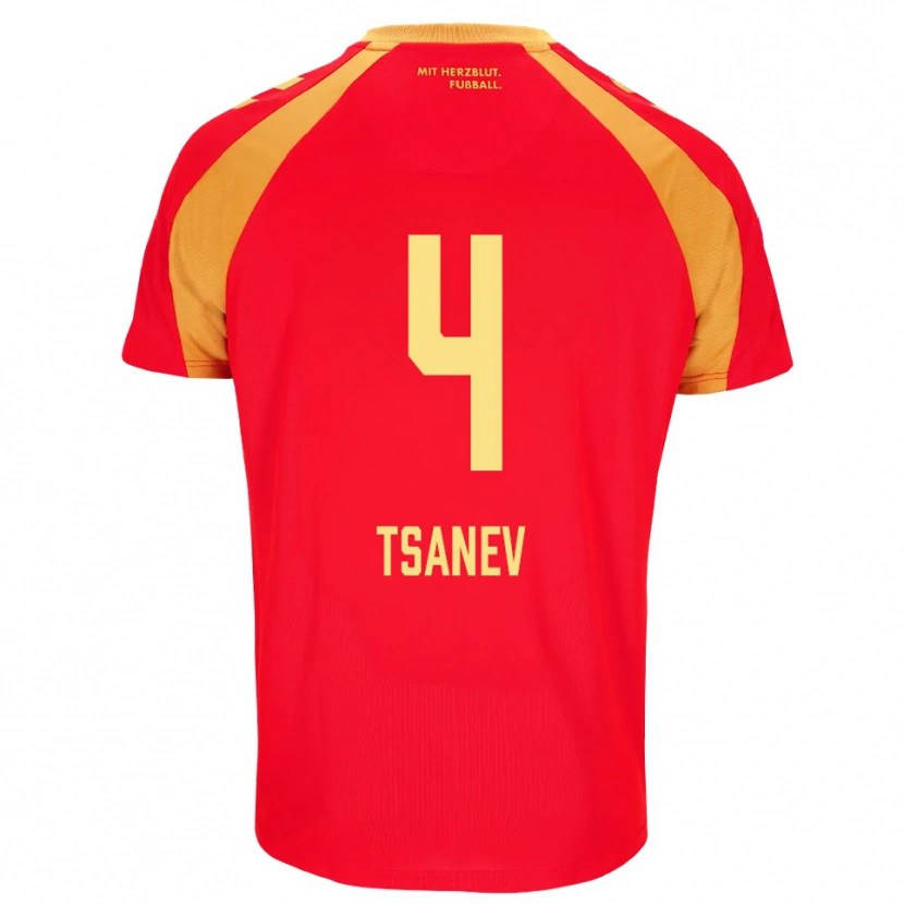 Danxen Kvinnor Simeon Tsanev #4 Röd Orange Svart Bortatröja Matchtröjor 2026/27 Tröjor T-Tröja